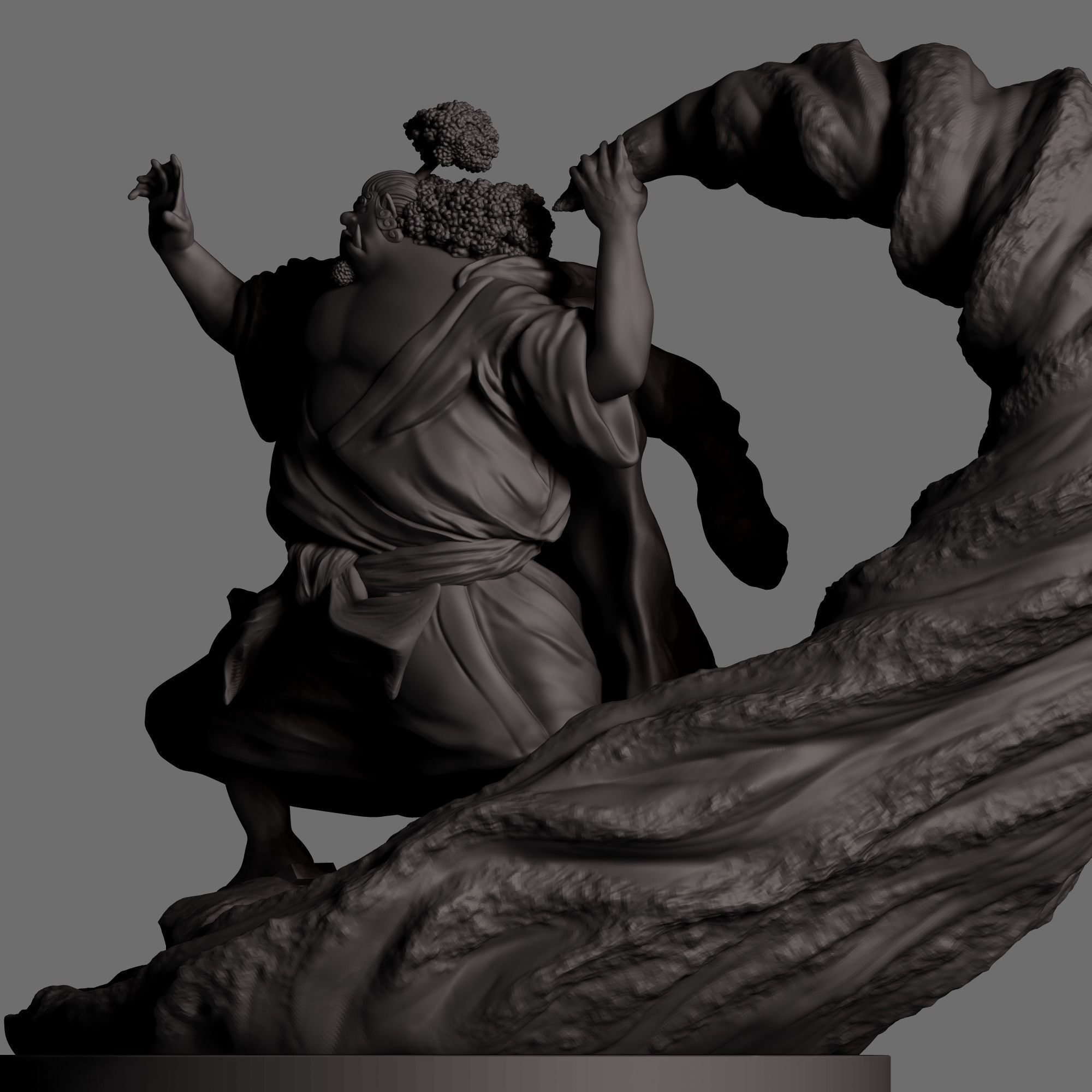 Jimbe Statue  3D print model_2