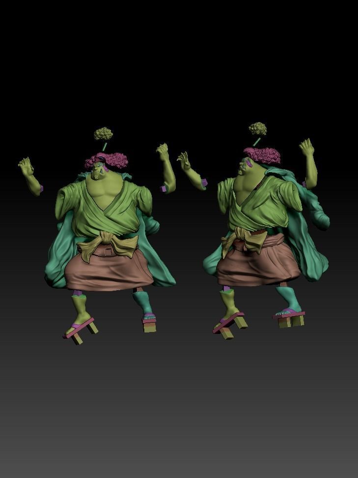 Jimbe Statue  3D print model_7