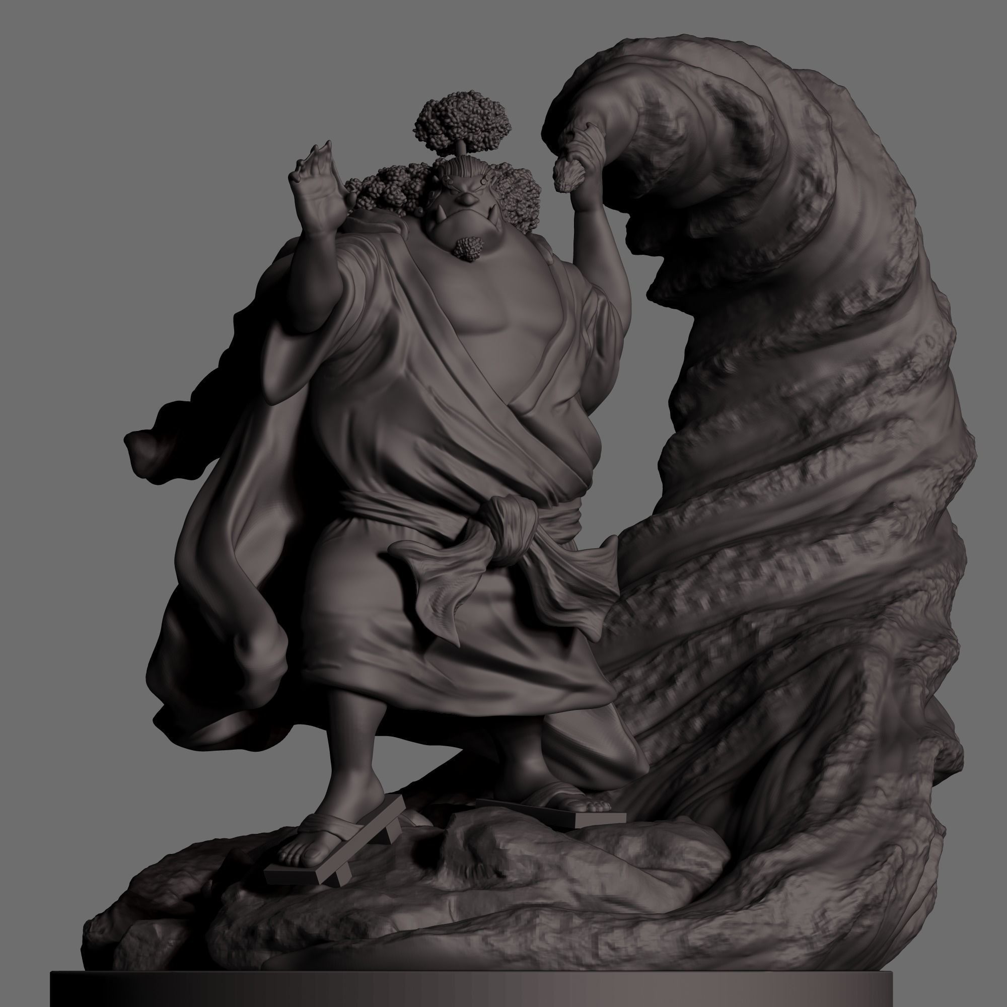 Jimbe Statue  3D print model_1