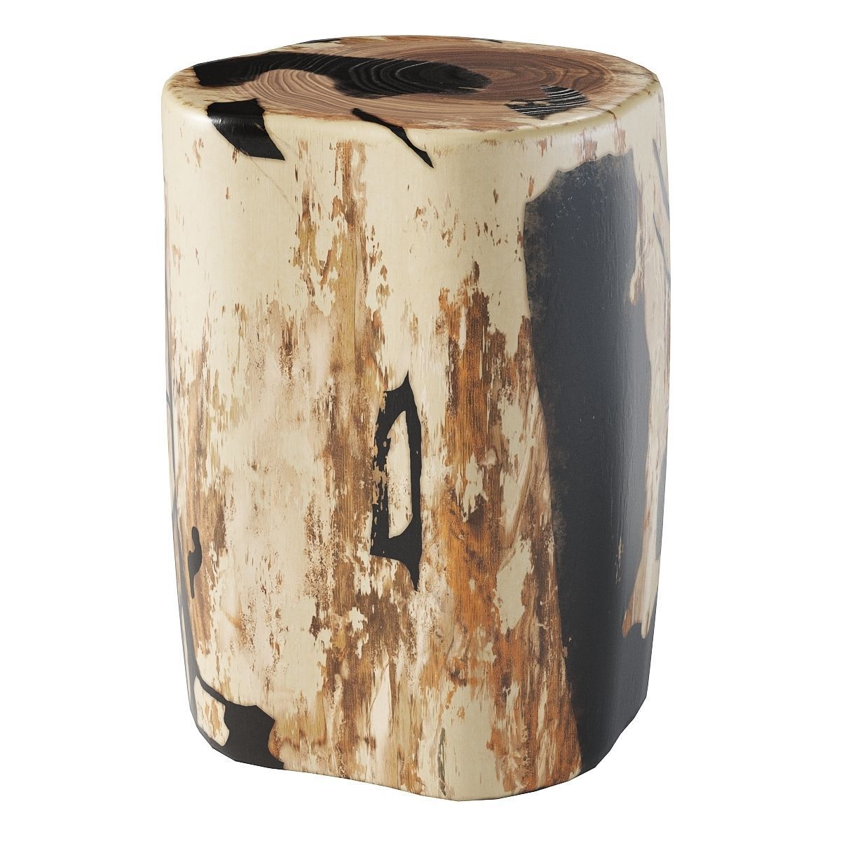 Petrified Log Stool Low-poly 3D model_1