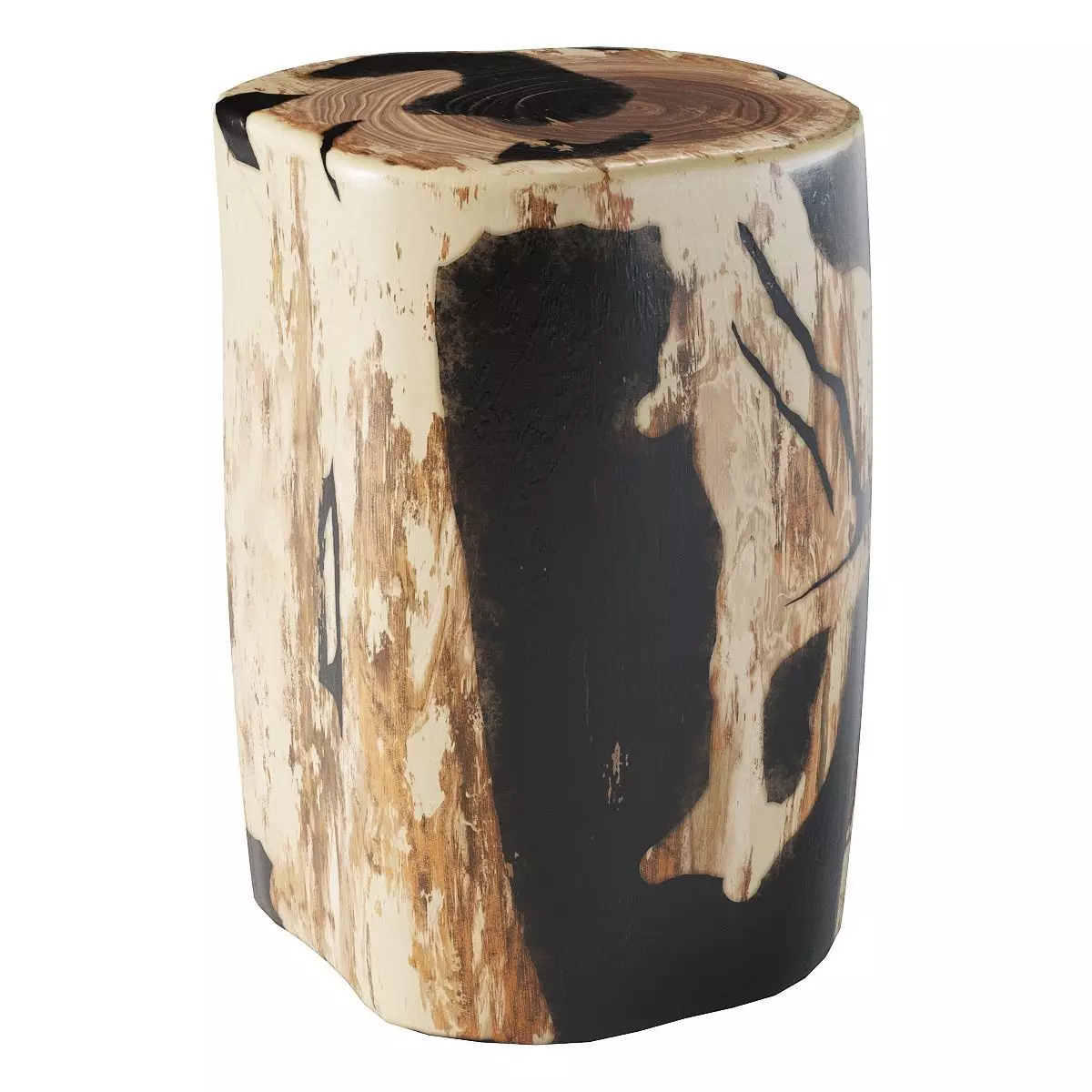 Petrified Log Stool Low-poly 3D model_0