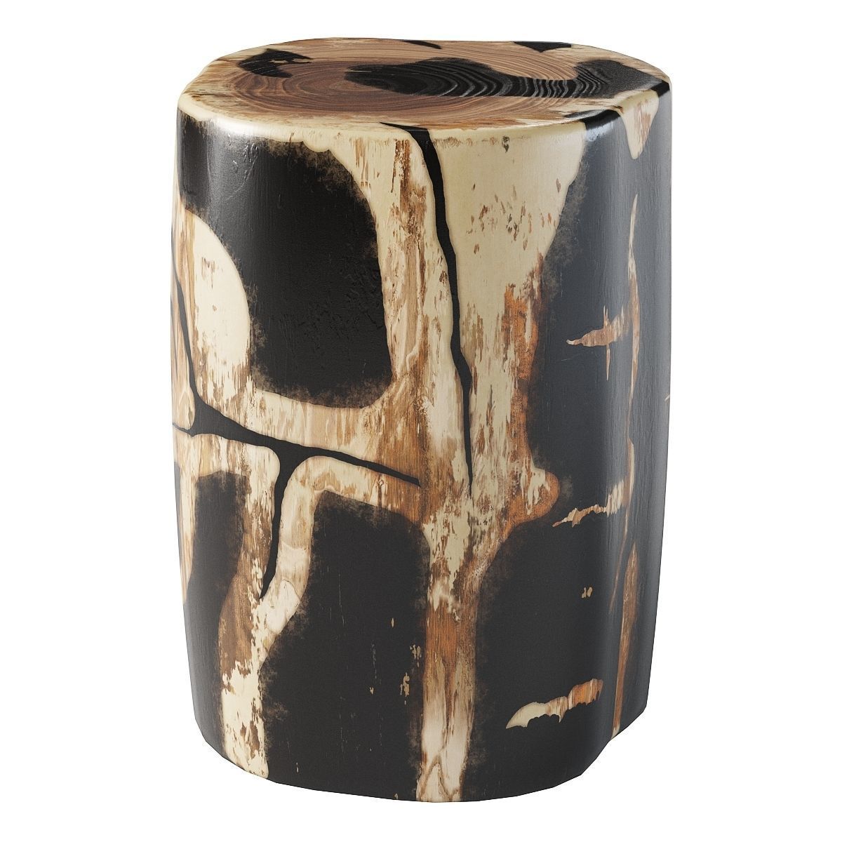 Petrified Log Stool Low-poly 3D model_3