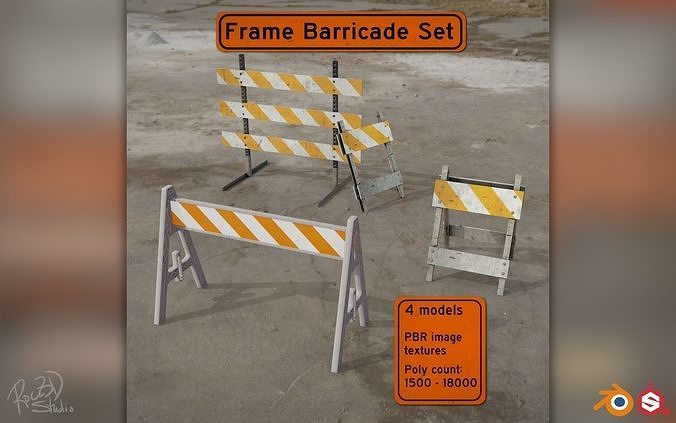 Frame Barricade Pack 3D model