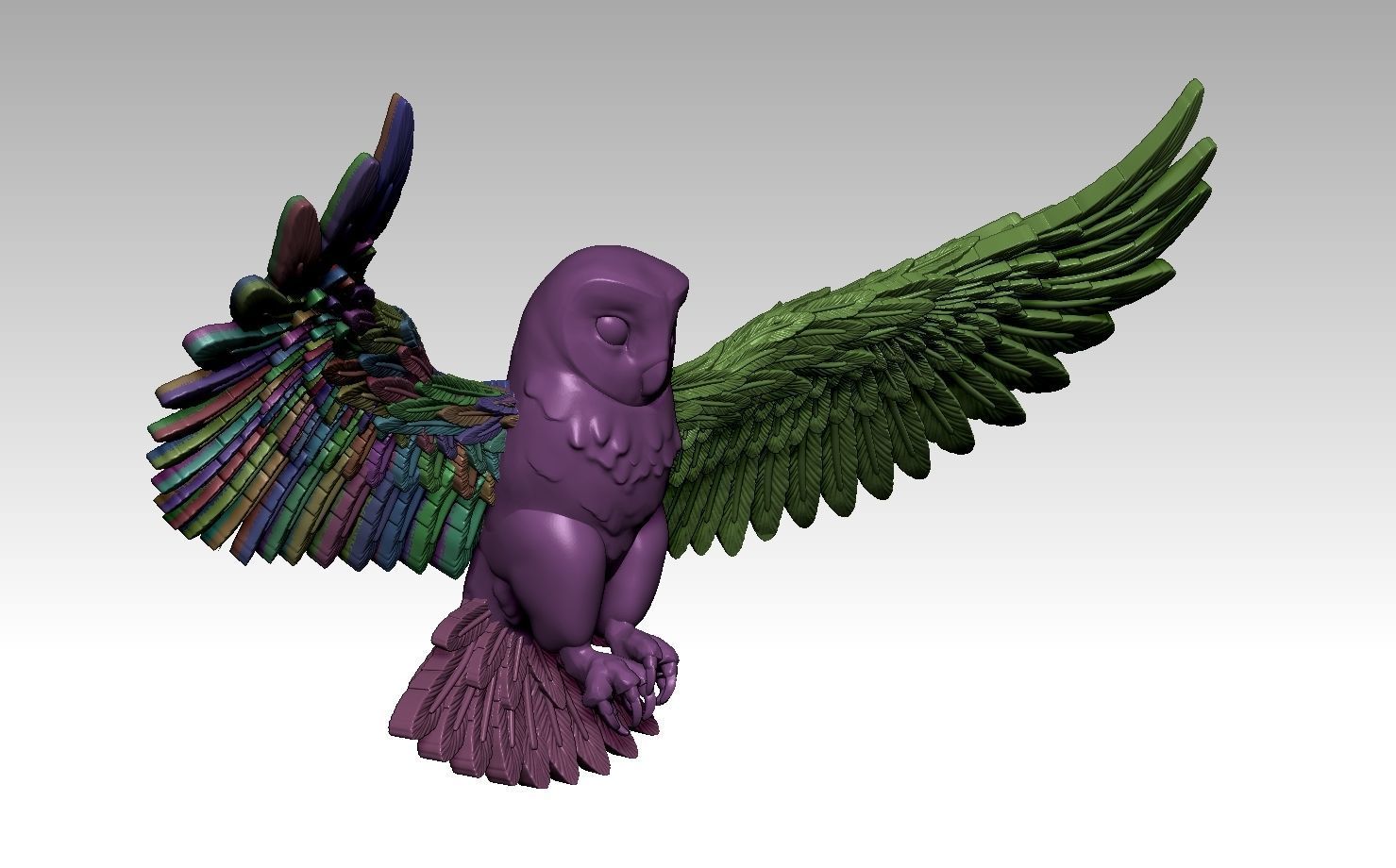 owl and wing 3D print model_1