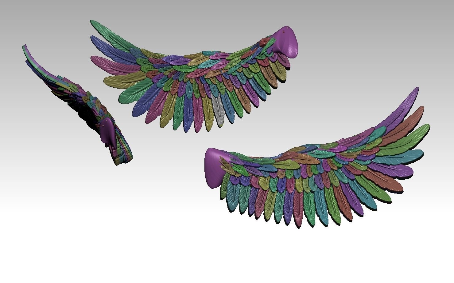 owl and wing 3D print model_3