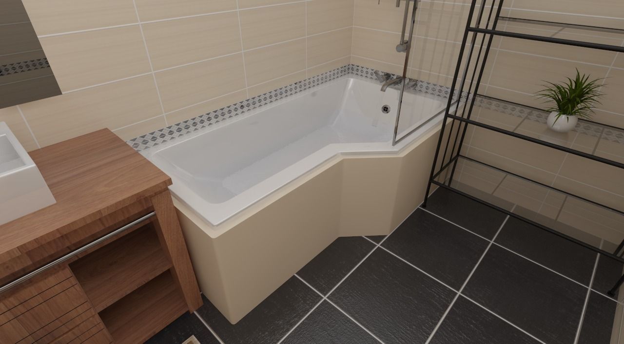 bathtub bathroom with and sink 3D model_1