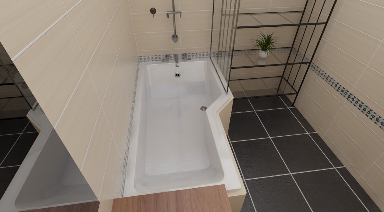 bathtub bathroom with and sink 3D model_0