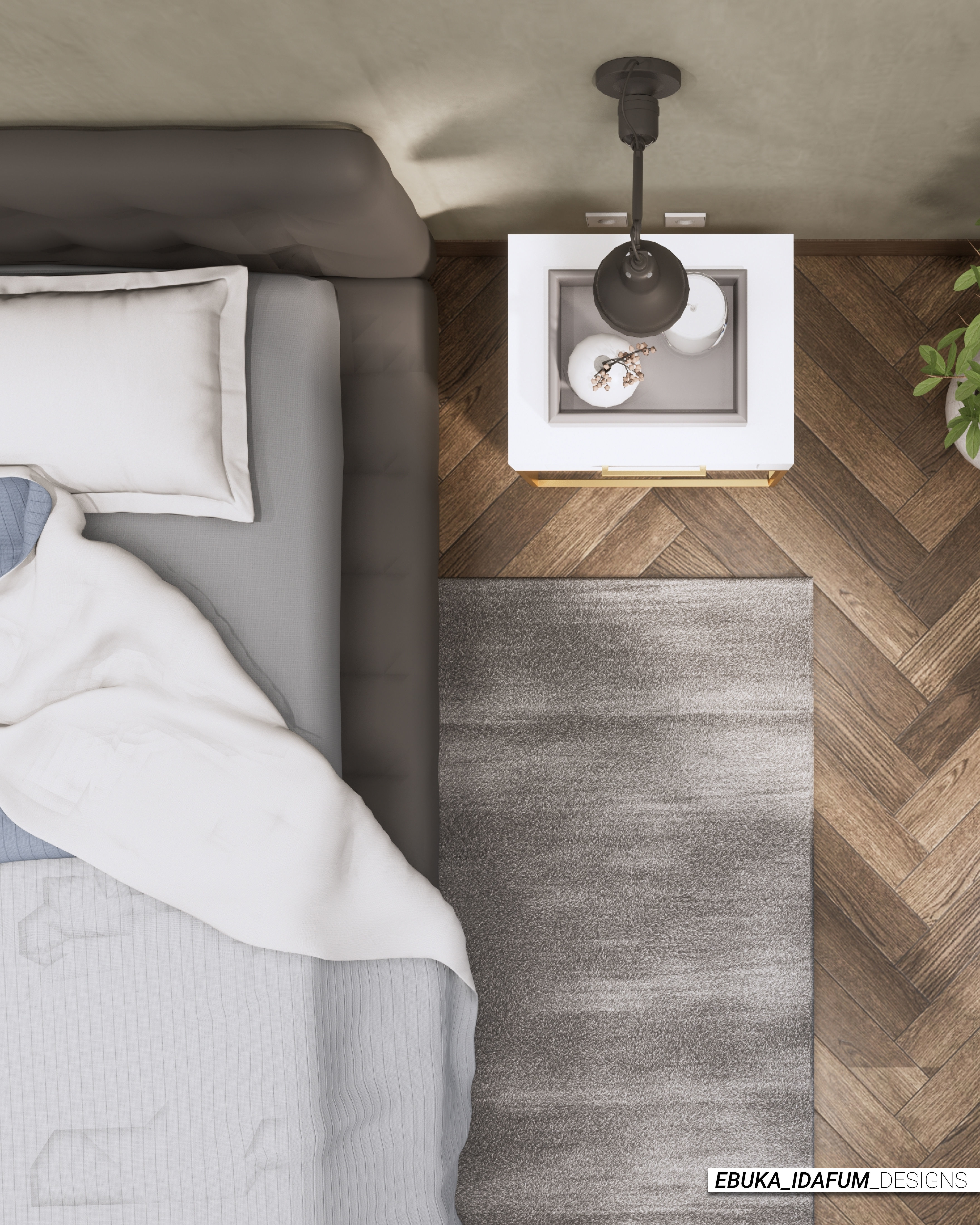 Minimal Bedroom Low-poly 3D model_3