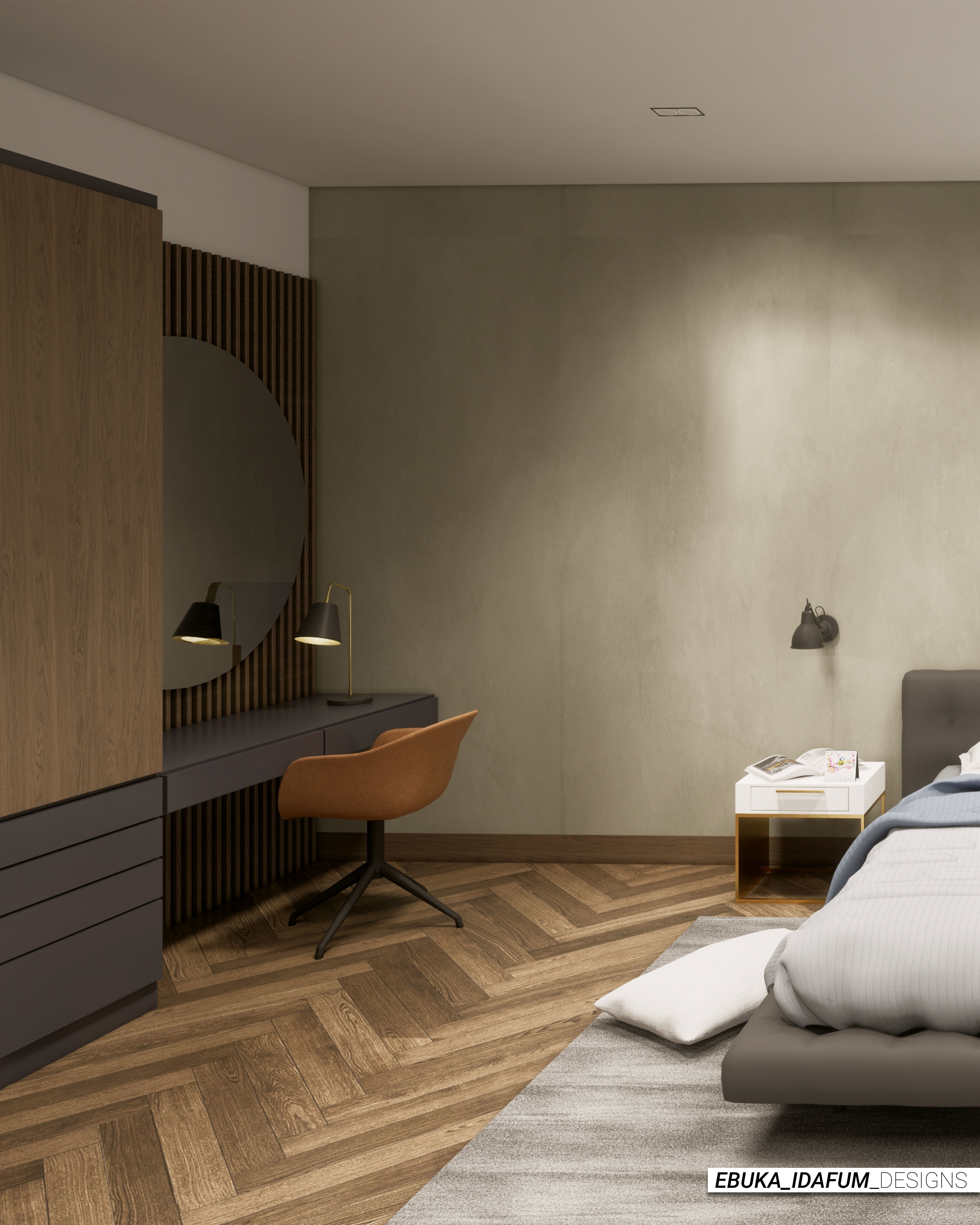 Minimal Bedroom Low-poly 3D model_5