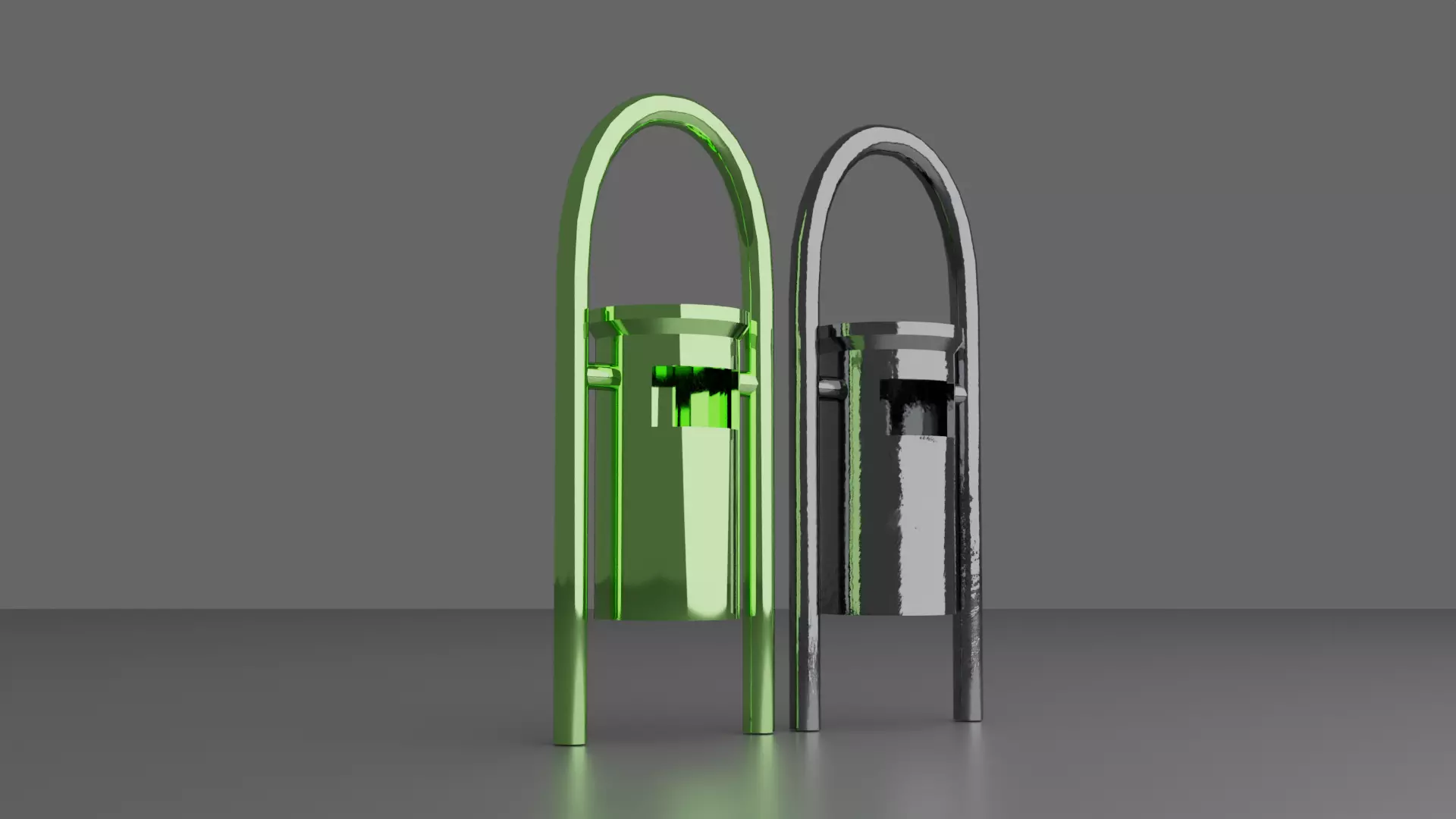 Trashbin pair of vending machines Low-poly 3D model_0