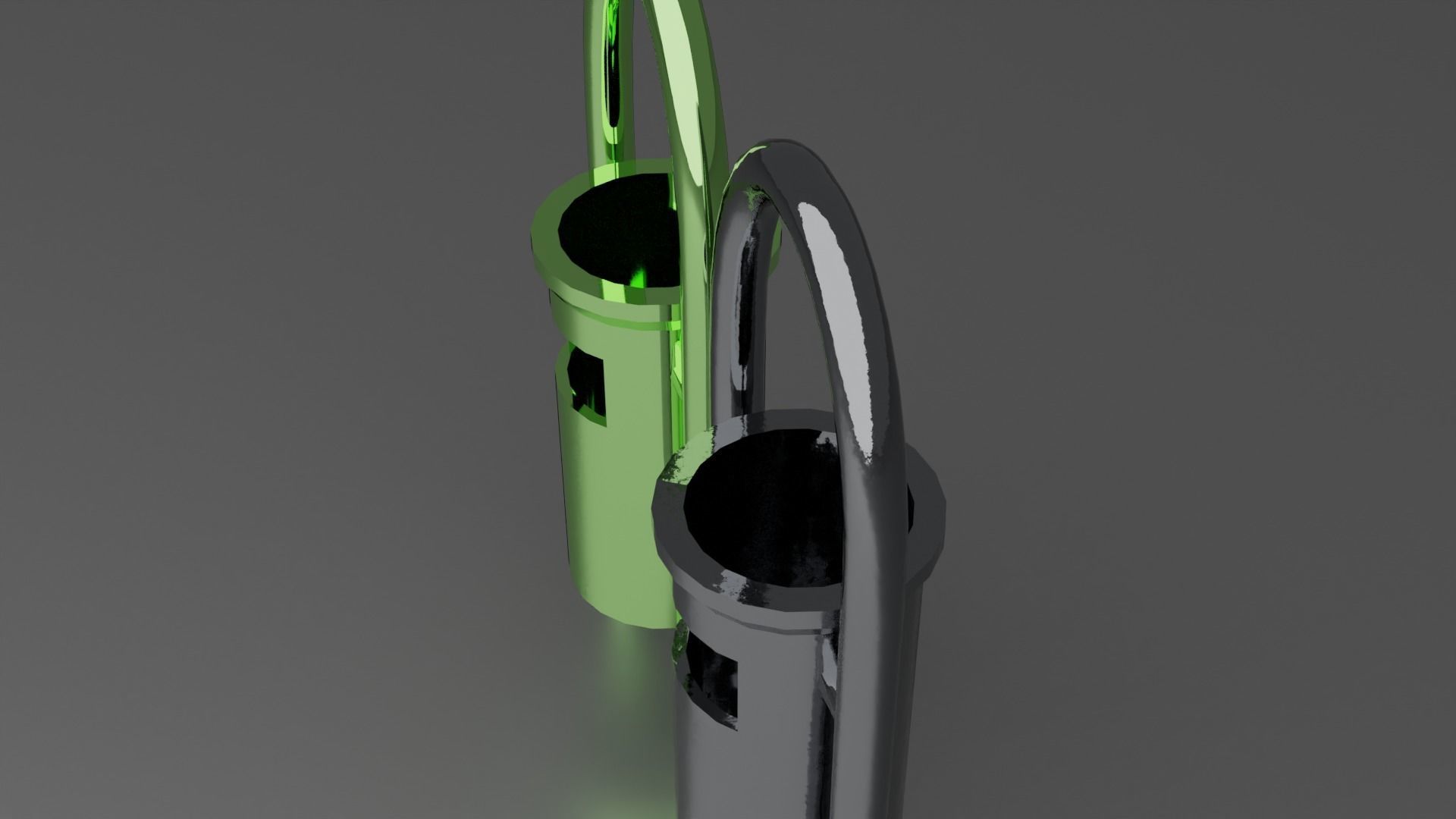 Trashbin pair of vending machines Low-poly 3D model_3