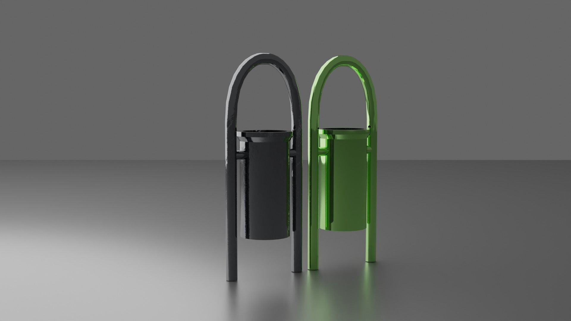 Trashbin pair of vending machines Low-poly 3D model_2