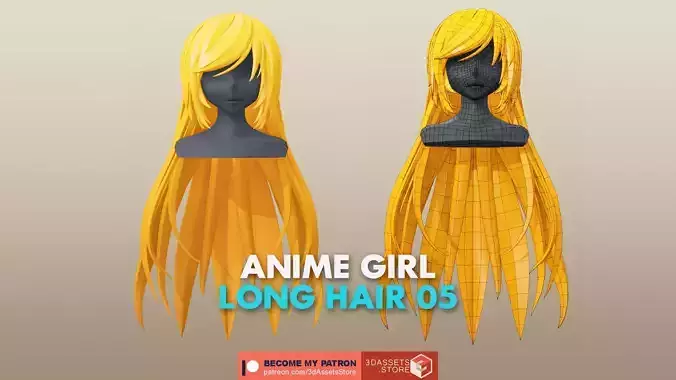 Character - Anime Girl Long Hair 05