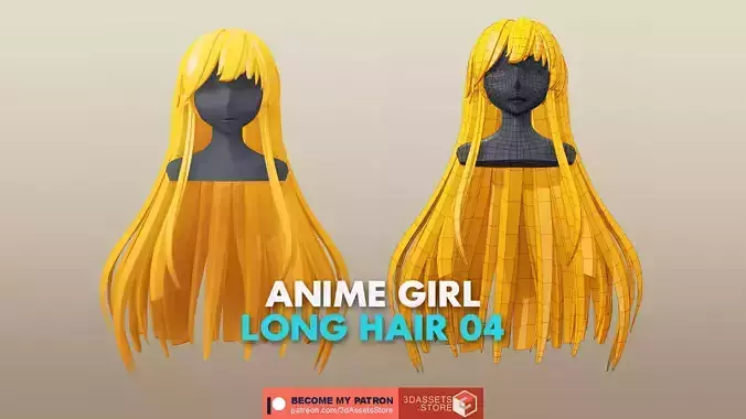 Character - Anime Girl Long Hair 04