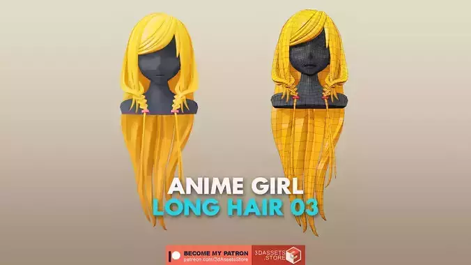 Character - Anime Girl Long Hair 03