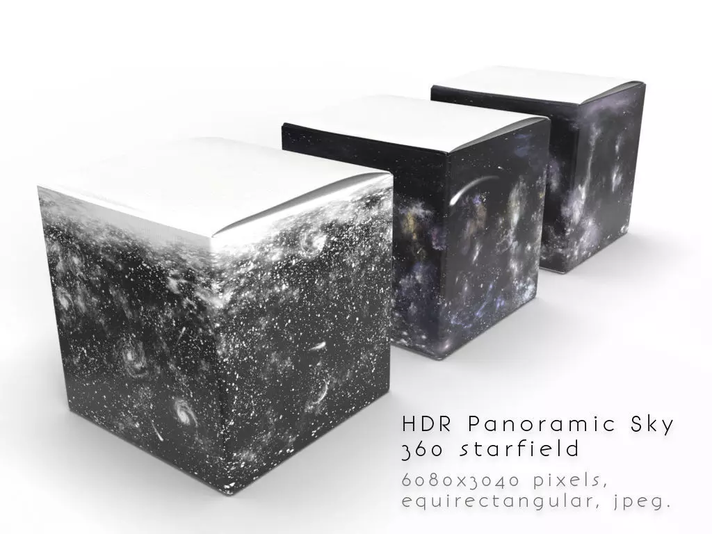 triple HDRI Panoramic Sky - 360 starfield BUNDLE 3D Model Collection_0