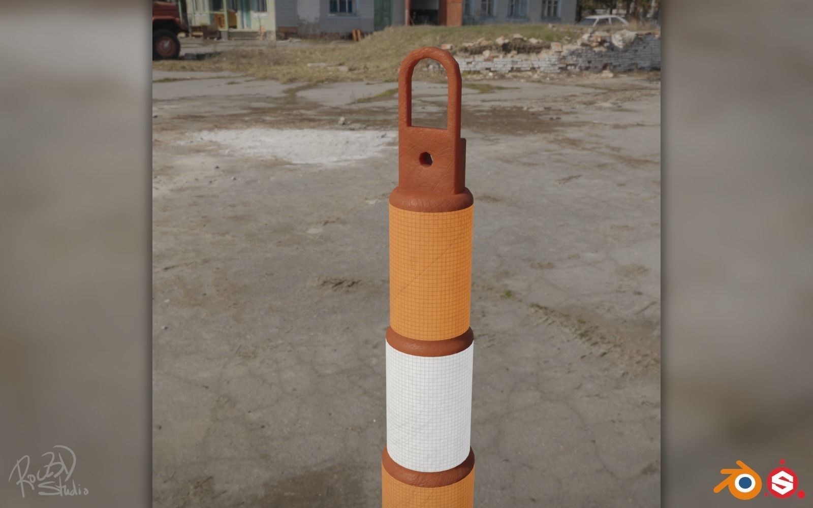 Road Cones and Pylons Pack 3D model_9