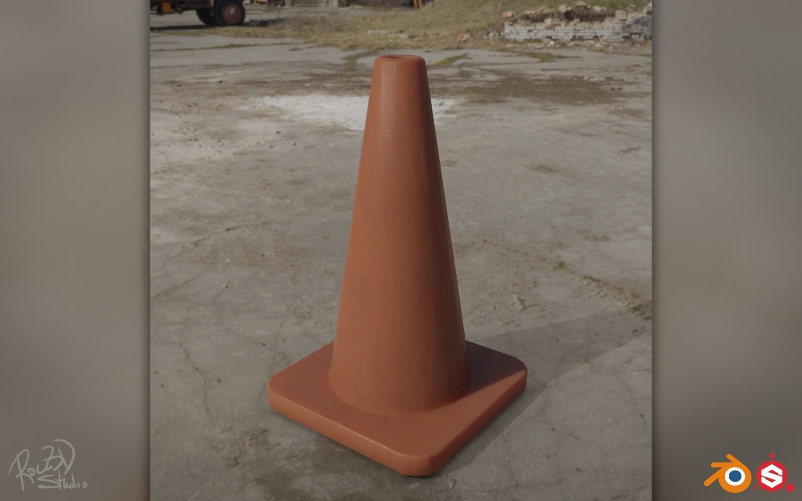 Road Cones and Pylons Pack 3D model_6