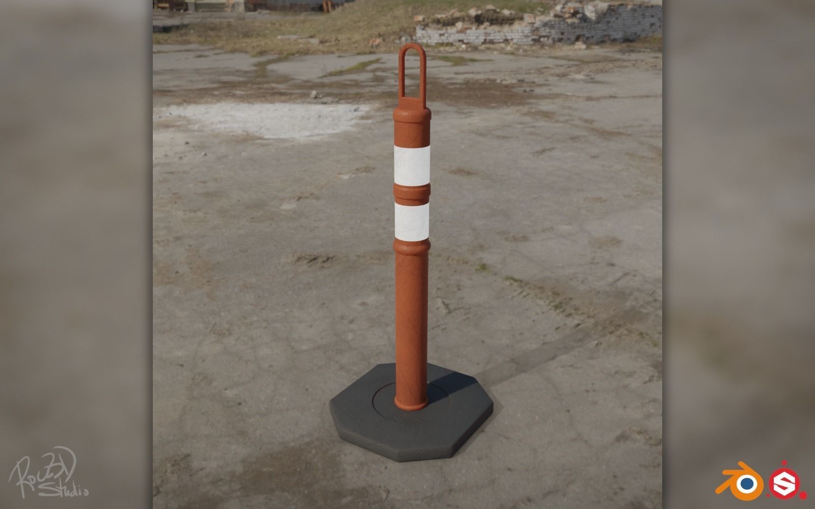 Road Cones and Pylons Pack 3D model_13