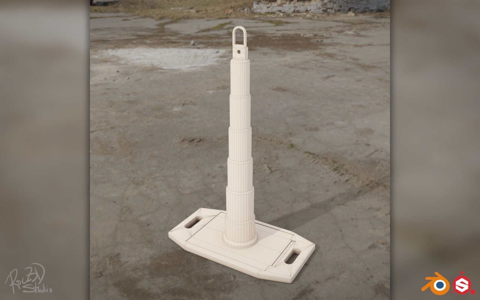 Road Cones and Pylons Pack 3D model_7