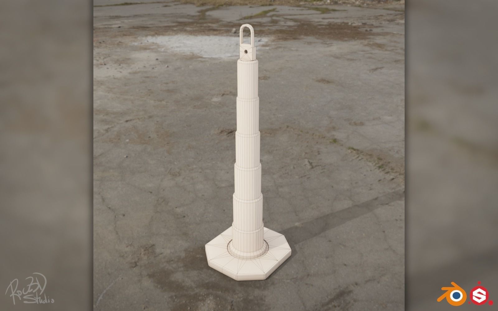 Road Cones and Pylons Pack 3D model_11