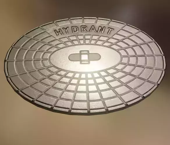Sewer Cover 2 Hydranten Low-Poly Low-poly 3D model