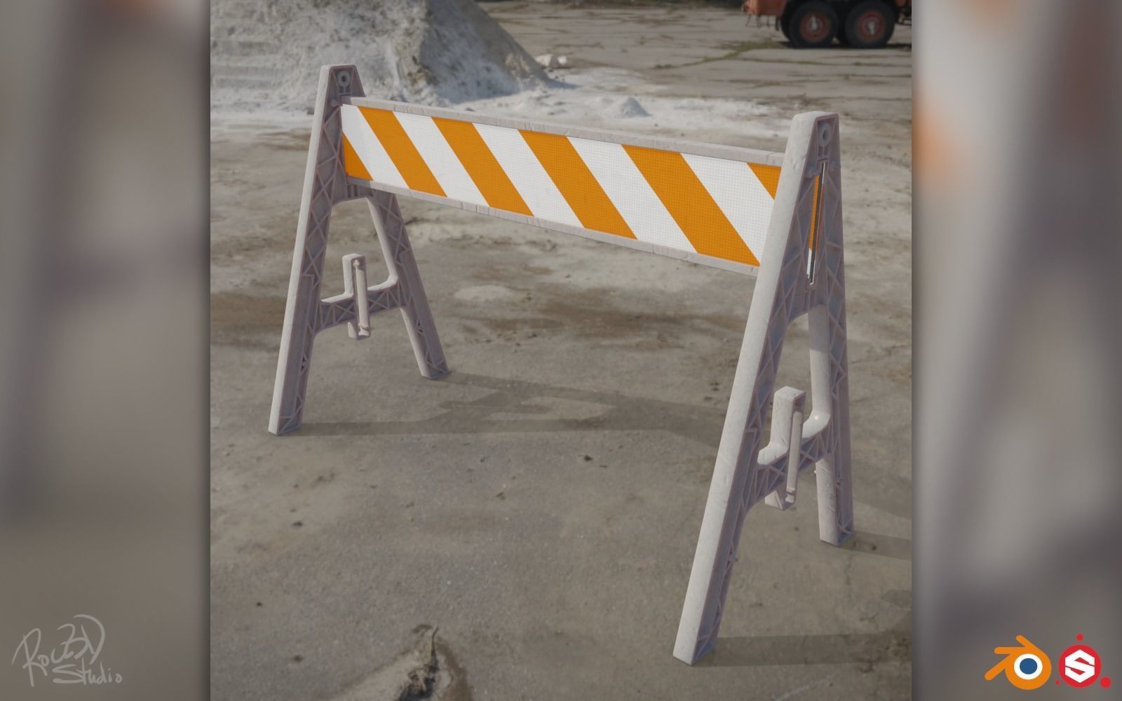 Traffic Safety Asset Pack 3D model_2