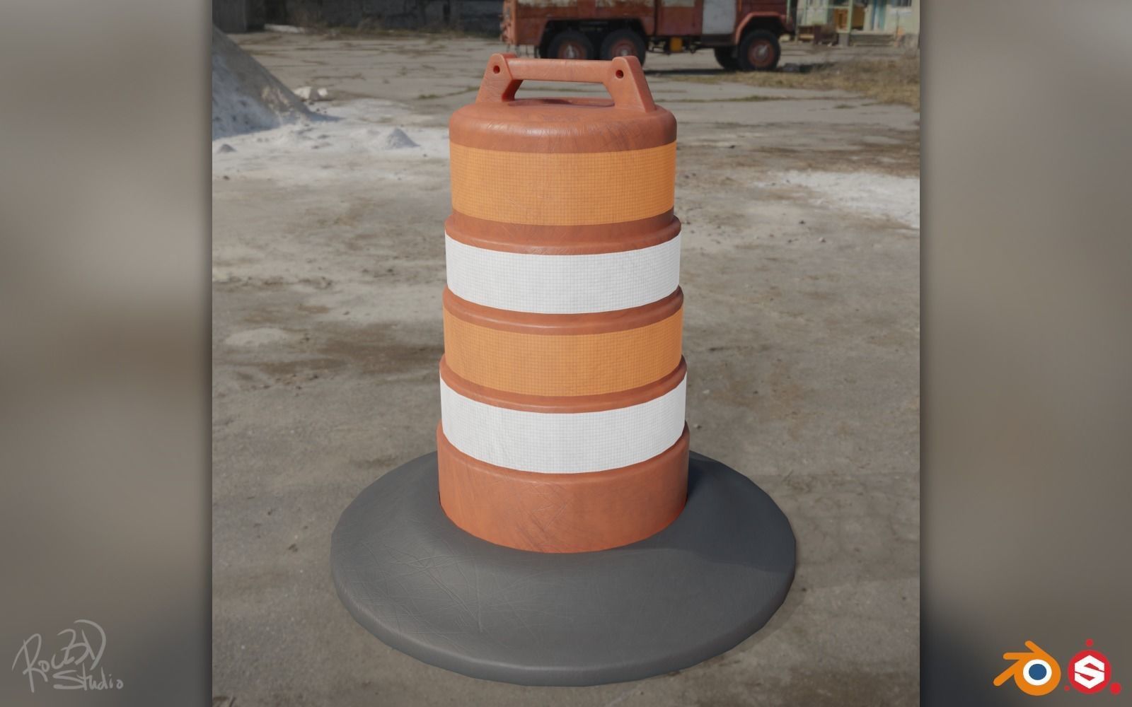 Traffic Safety Asset Pack 3D model_4
