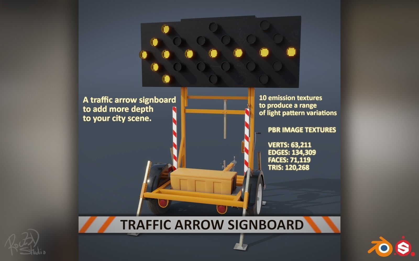 Traffic Safety Asset Pack 3D model_50
