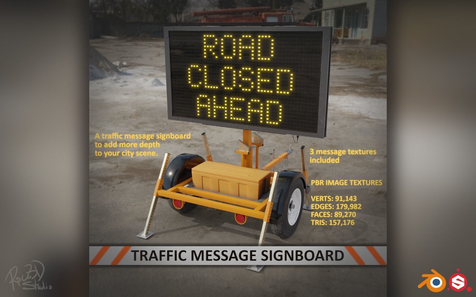 Traffic Safety Asset Pack 3D model_59