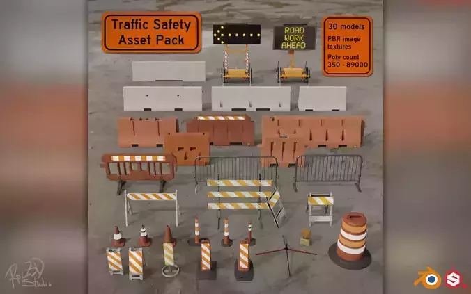 Traffic Safety Asset Pack 3D model