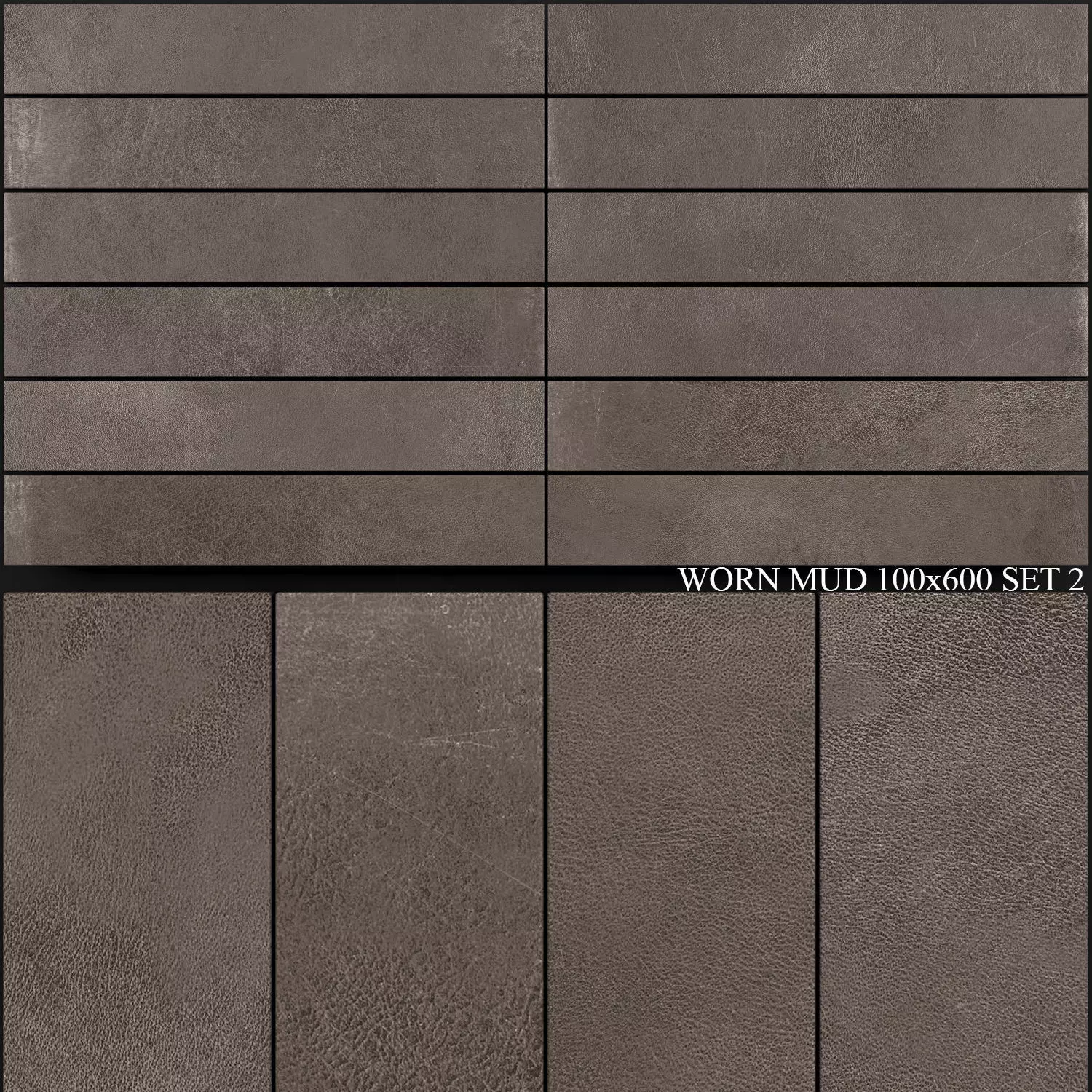 Ariana Ceramica Worn Mud 100x600 Set 2 3D model