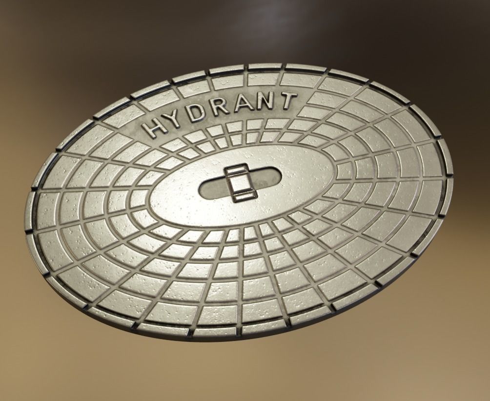 Sewer Cover 2 Low and High-Poly 3D Model Collection_4