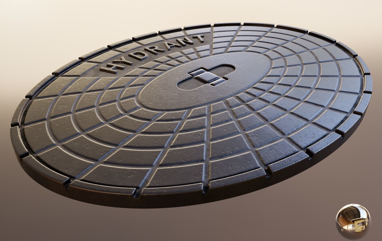 Sewer Cover 2 Low and High-Poly 3D Model Collection_5