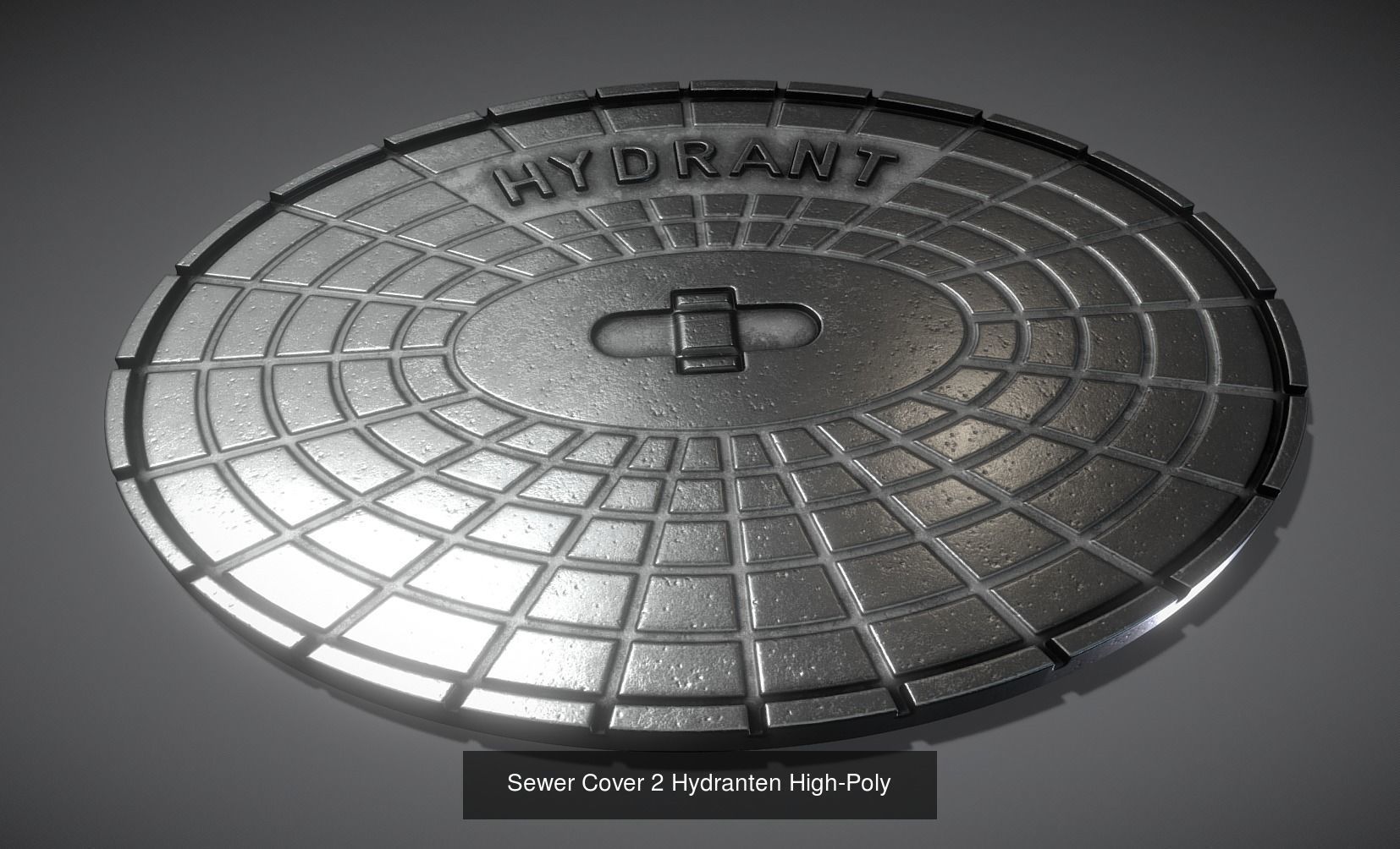 Sewer Cover 2 Low and High-Poly 3D Model Collection_2