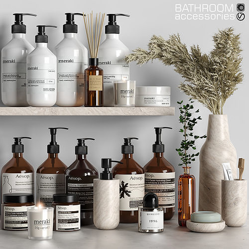 decor set for bathroom 12 3D model