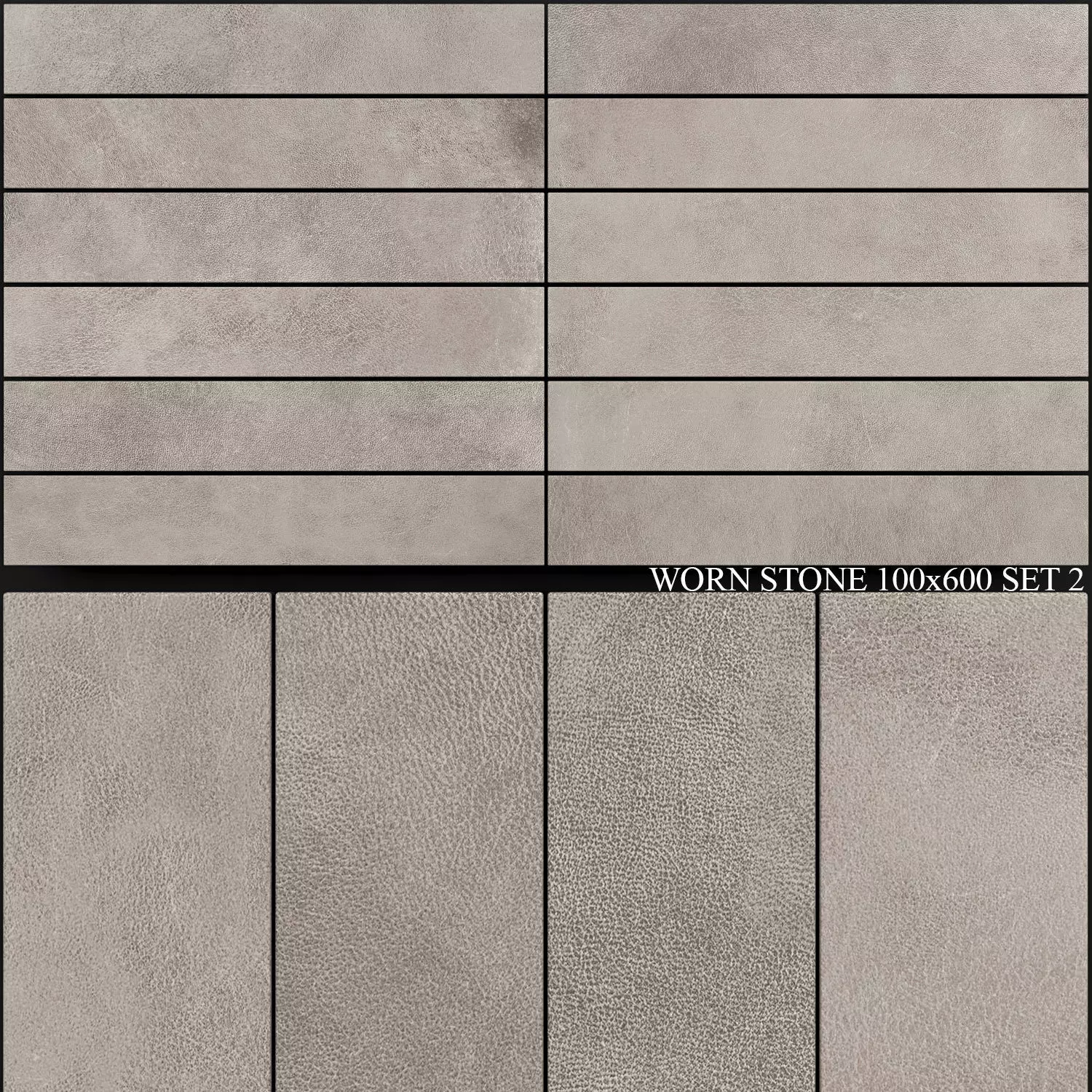 Ariana Ceramica Worn Stone 100x600 Set 2 3D model