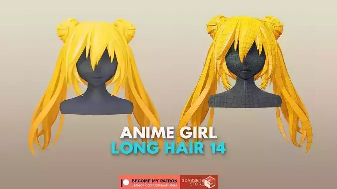 Character - Anime Girl Long Hair 14