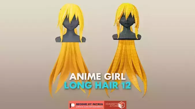 Character - Anime Girl Long Hair 12