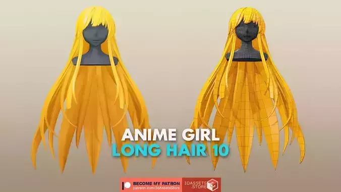 Character - Anime Girl Long Hair 10