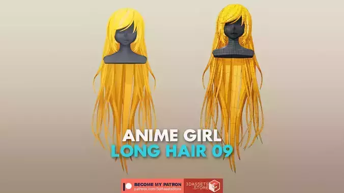Character - Anime Girl Long Hair 09