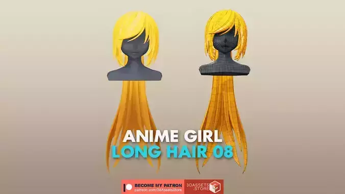 Character - Anime Girl Long Hair 08
