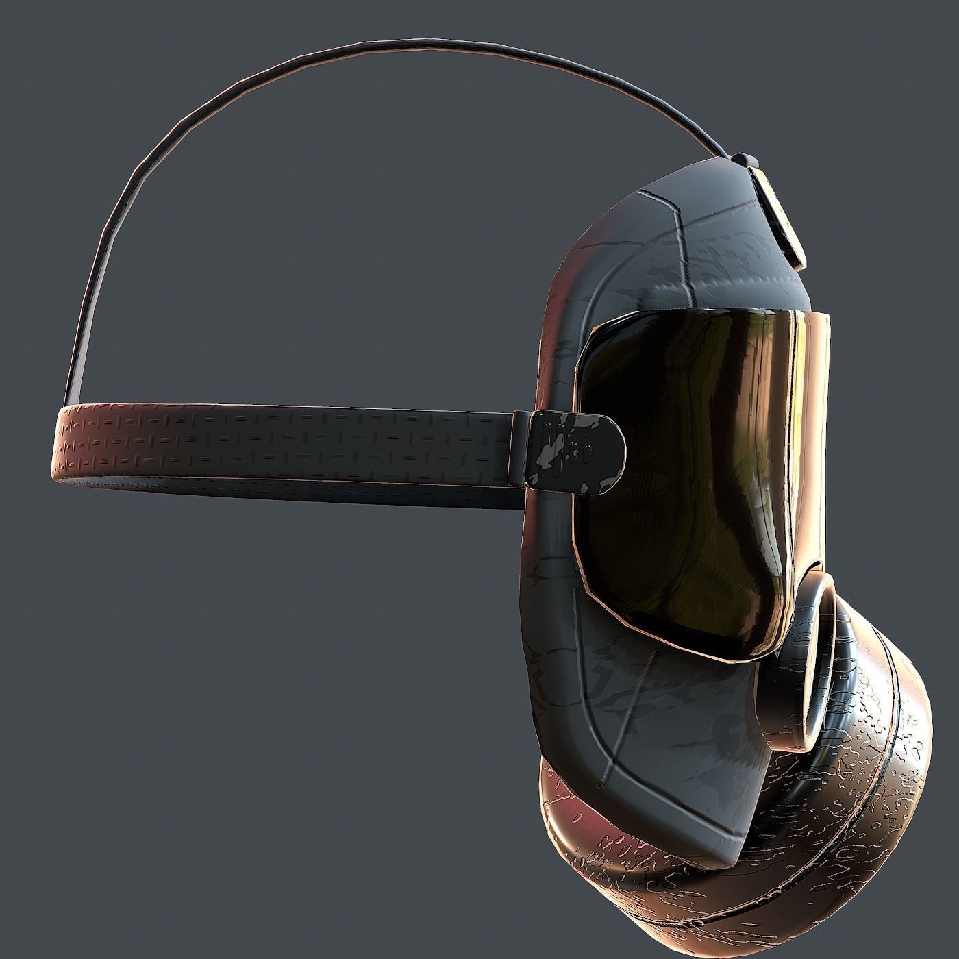 Gas mask helmet 3d model scifi Low-poly Low-poly 3D model_5