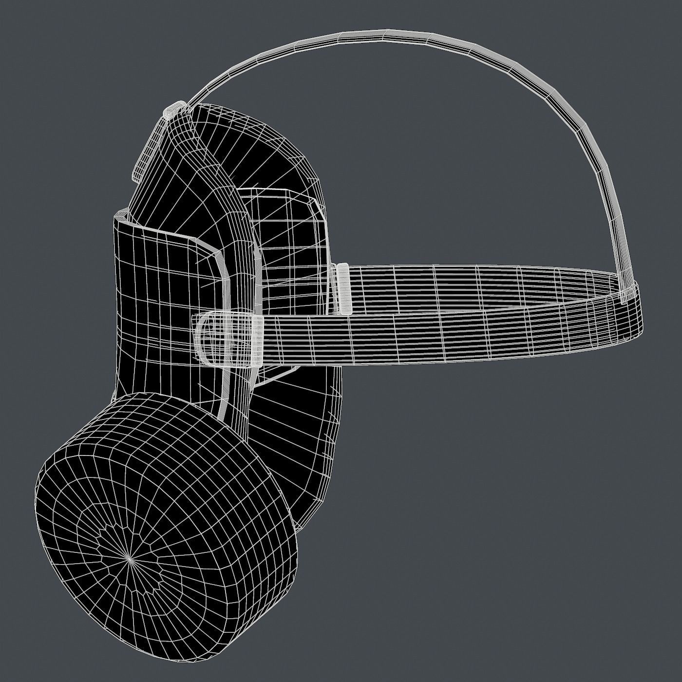 Gas mask helmet 3d model scifi Low-poly Low-poly 3D model_13