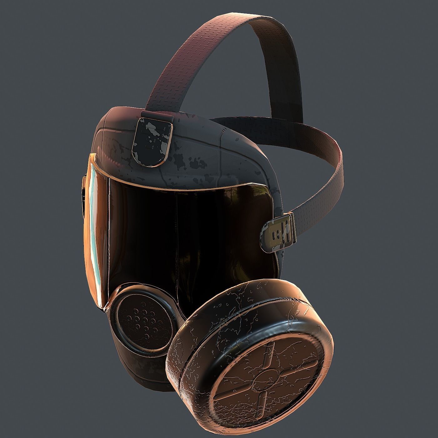 Gas mask helmet 3d model scifi Low-poly Low-poly 3D model_9