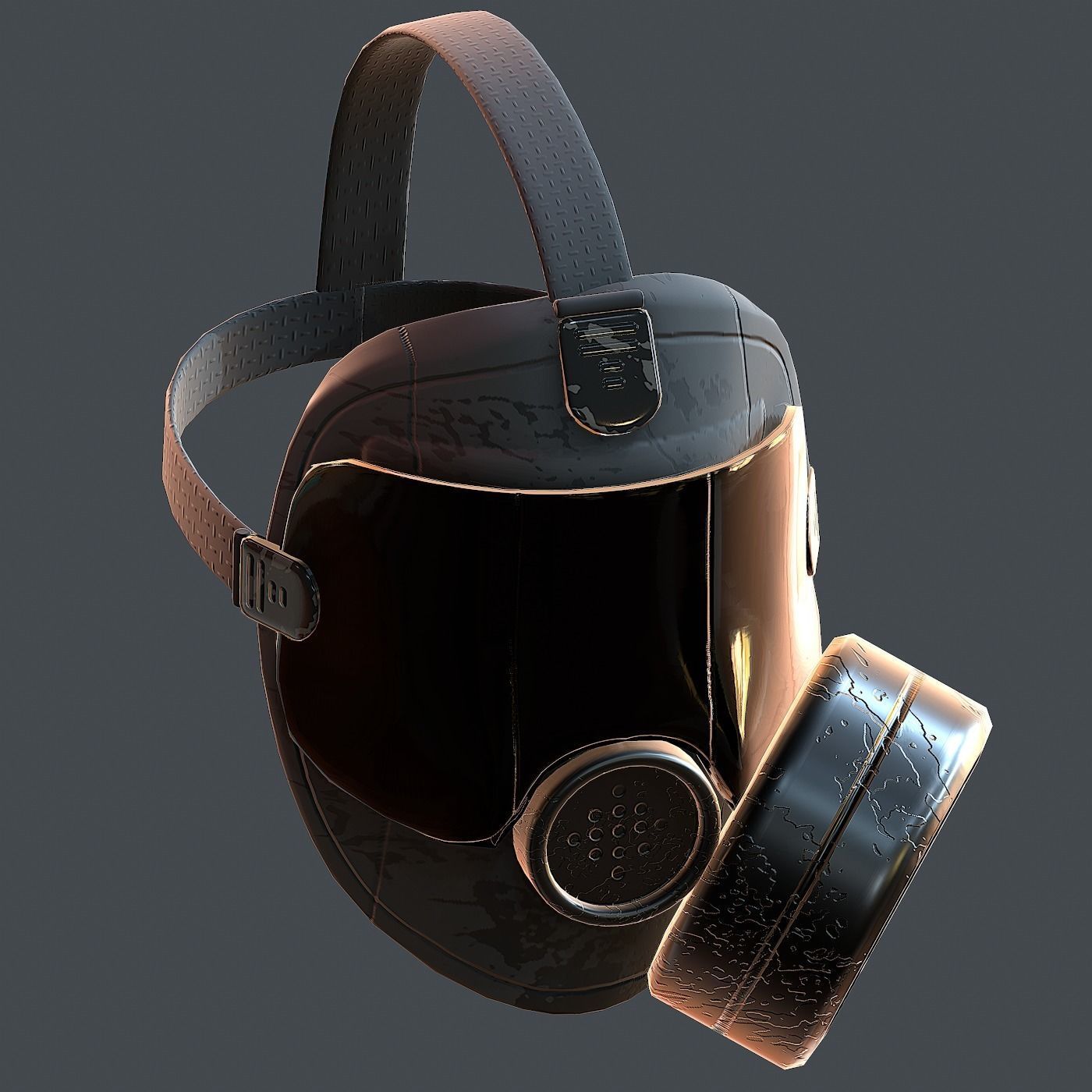 Gas mask helmet 3d model scifi Low-poly Low-poly 3D model_10