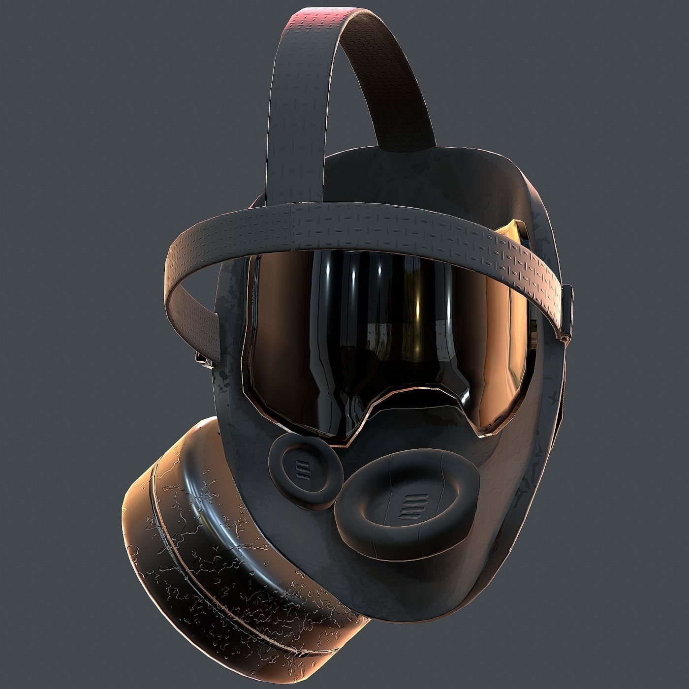 Gas mask helmet 3d model scifi Low-poly Low-poly 3D model_6