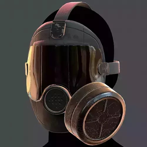 Gas mask helmet 3d model scifi Low-poly 