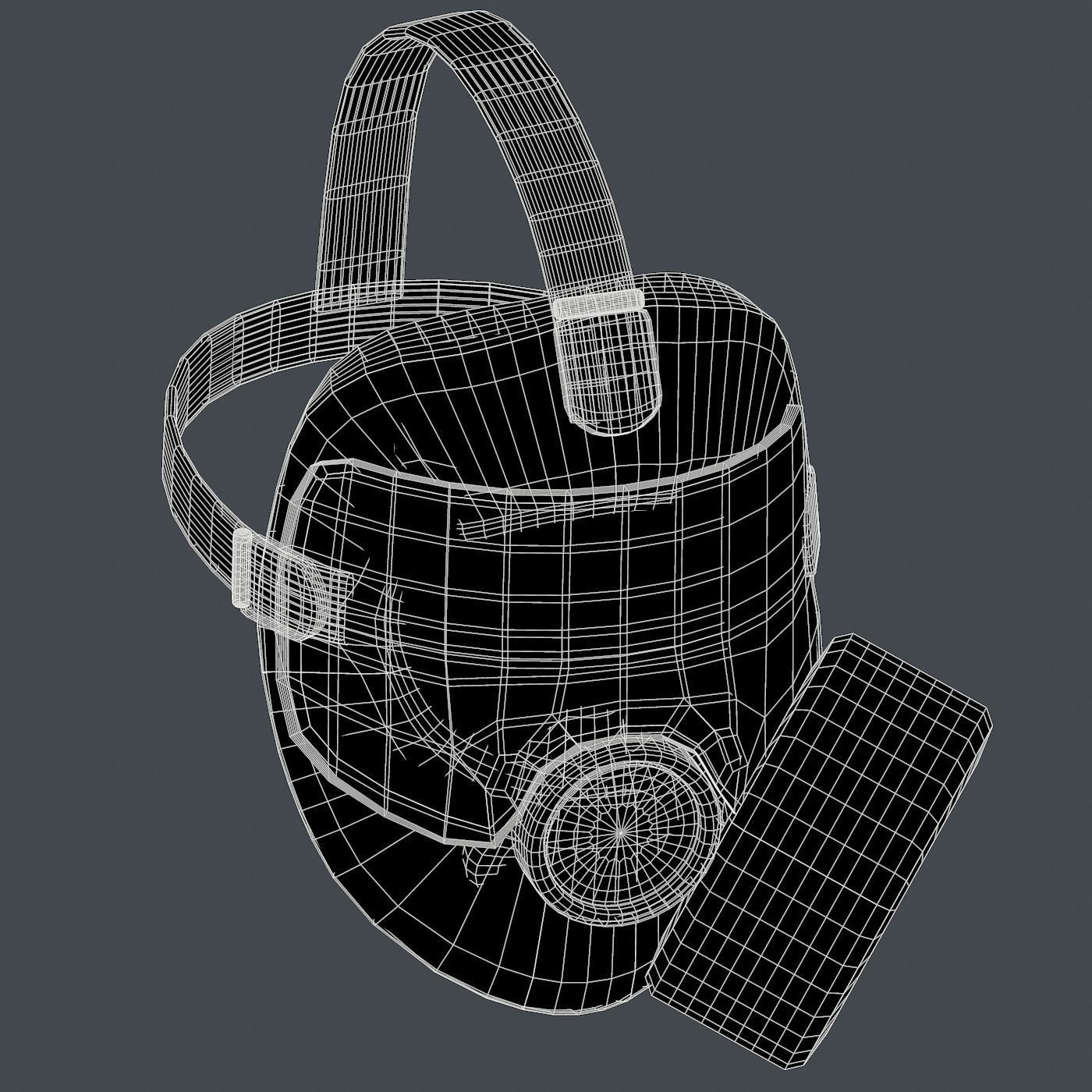 Gas mask helmet 3d model scifi Low-poly Low-poly 3D model_11