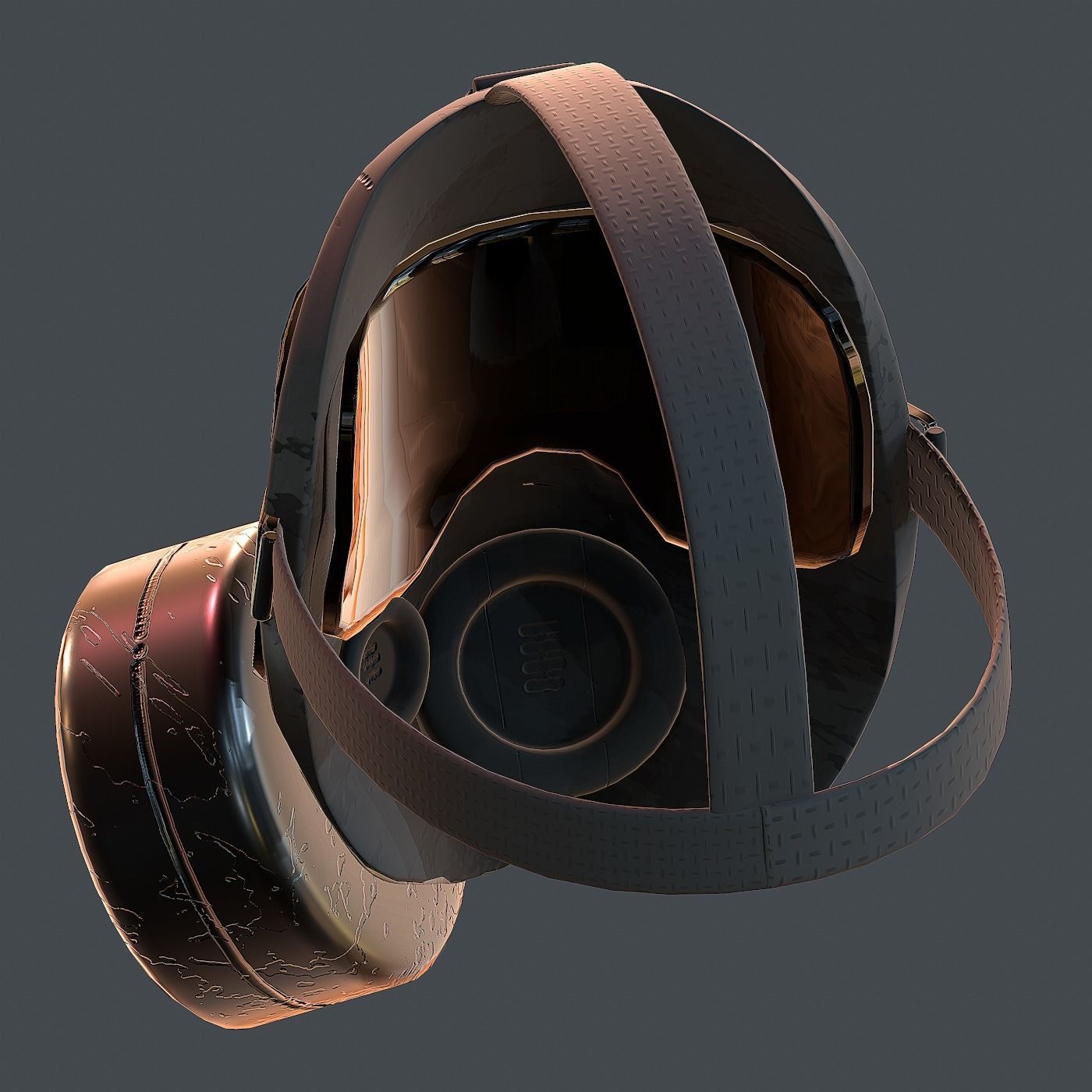 Gas mask helmet 3d model scifi Low-poly Low-poly 3D model_7